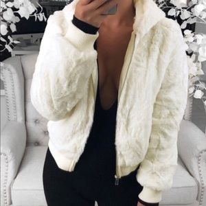 White fluffy jacket